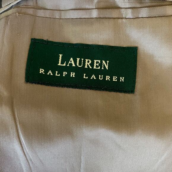 Vintage 90s Ralph Lauren Plaid Blazer Wool Jacket Green Brown Men's Size 44R - Picture 4 of 10